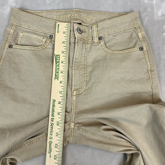 American Eagle Jeans Womens 2 Long Beige Mom Straight Jean Preppy Casual - Picture 5 of 13